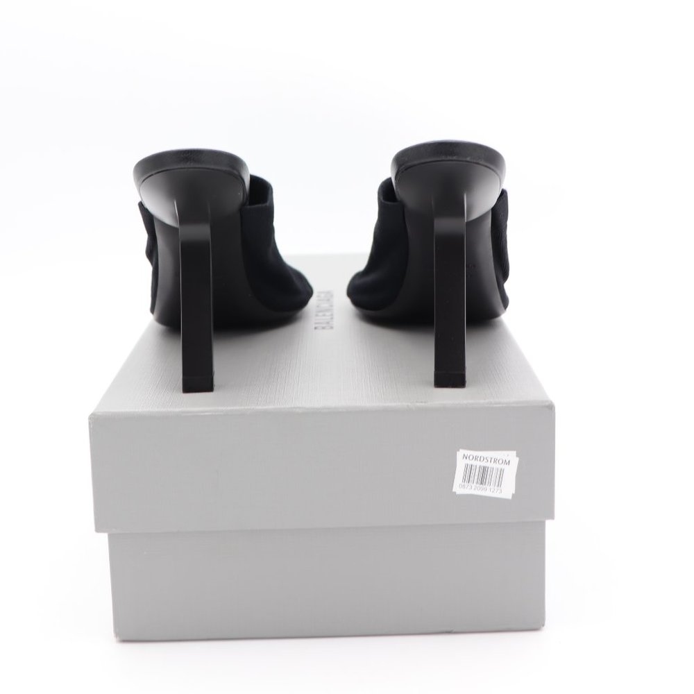 Balenciaga Black Stretch Tight Sandals Heels Mules 7 37 New - Picture 7 of 8